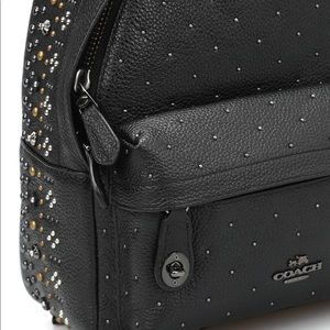 Coach mini campus backpack black leather🖤✨